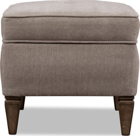 Ascott Mulch/Pecan Pie Upholstered Ottoman - Ornate Home