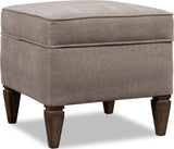 Ascott Mulch/Pecan Pie Upholstered Ottoman - Ornate Home