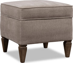 Ascott Mulch/Pecan Pie Upholstered Ottoman - Ornate Home