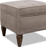 Ascott Mulch/Pecan Pie Upholstered Ottoman - Ornate Home