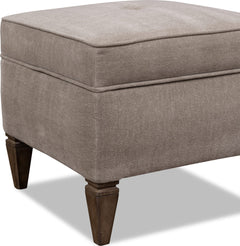 Ascott Mulch/Pecan Pie Upholstered Ottoman - Ornate Home