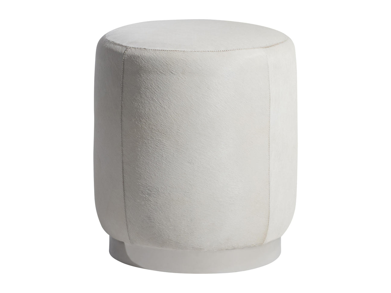 Ash White/Cream Leather Ottoman - Ornate Home