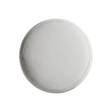 Ash White/Cream Leather Ottoman - Ornate Home