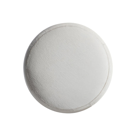 Ash White/Cream Leather Ottoman - Ornate Home