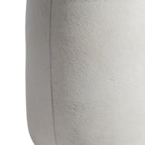 Ash White/Cream Leather Ottoman - Ornate Home