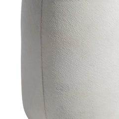 Ash White/Cream Leather Ottoman - Ornate Home