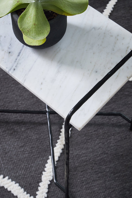 Ashber White/Black Accent Table - Ornate Home