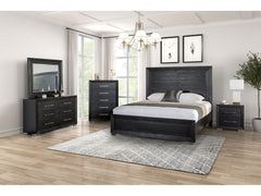 Ashbourne Black Queen 5 Piece Bedroom Set w/2 Nightstands - Ornate Home
