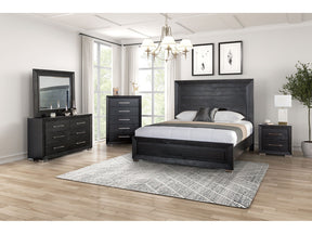 Ashbourne Black Queen 5 Piece Bedroom Set w/2 Nightstands - Ornate Home