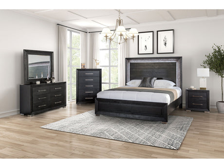Ashbourne Black Queen 5 Piece Bedroom Set w/Chest - Ornate Home