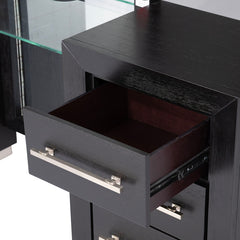 Ashbourne Black Vanity w/ Stool - Ornate Home