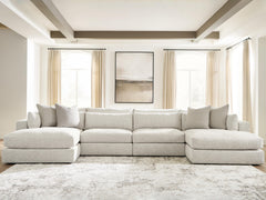 Ashbourne Estate Snowstone 4-Piece Double Chaise Sectional - Ornate Home