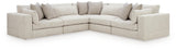 Ashbourne Estate Snowstone 5-Piece Sectional - Ornate Home