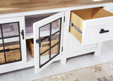 Ashbryn White/Natural 74" TV Stand (Online Special Price) - Ornate Home