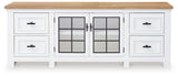 Ashbryn White/Natural 74" TV Stand (Online Special Price) - Ornate Home