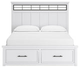 Ashbryn White/Natural California King Panel Storage Bed - Ornate Home