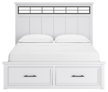 Ashbryn White/Natural California King Panel Storage Bed - Ornate Home