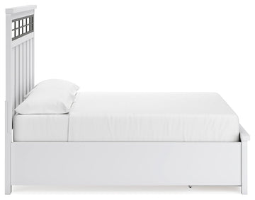 Ashbryn White/Natural California King Panel Storage Bed - Ornate Home