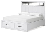 Ashbryn White/Natural California King Panel Storage Bedroom Set with Dresser and Mirror (Online Special Price) - Ornate Home