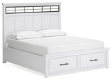Ashbryn White/Natural California King Panel Storage Bedroom Set with Dresser and Mirror (Online Special Price) - Ornate Home