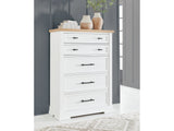 Ashbryn White/Natural Chest of Drawers - Ornate Home