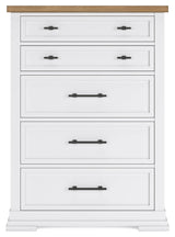 Ashbryn White/Natural Chest of Drawers (Online Special Price) - Ornate Home