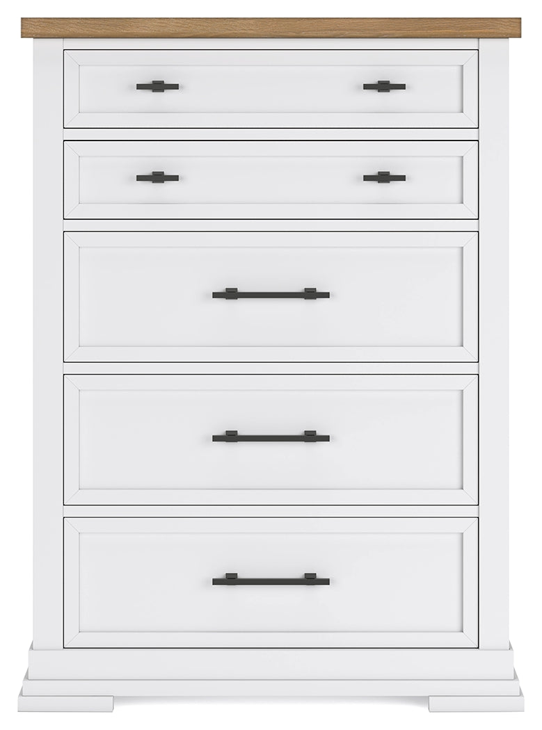 Ashbryn White/Natural Chest of Drawers (Online Special Price) - Ornate Home