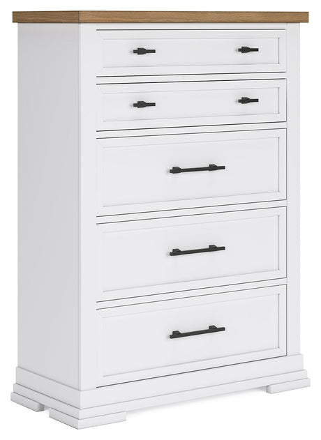 Ashbryn White/Natural Chest of Drawers - Ornate Home
