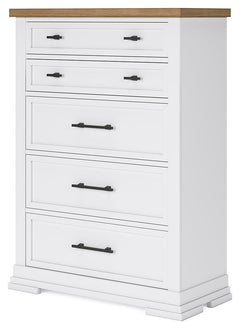 Ashbryn White/Natural Chest of Drawers - Ornate Home