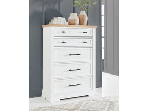 Ashbryn White/Natural Chest of Drawers - Ornate Home
