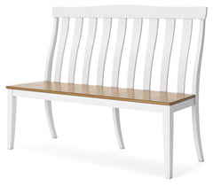 Ashbryn White/Natural Dining Double Chair - Ornate Home