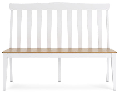 Ashbryn White/Natural Dining Double Chair - Ornate Home