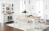 Ashbryn White/Natural Dining Double Chair - Ornate Home
