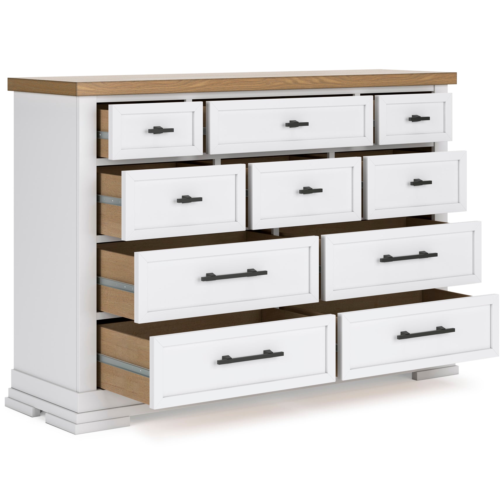 Ashbryn White/Natural Dresser w/ 10 Drawers (Online Special Price) - Ornate Home