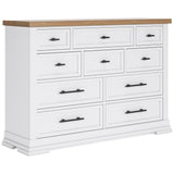 Ashbryn White/Natural Dresser w/ 10 Drawers (Online Special Price) - Ornate Home