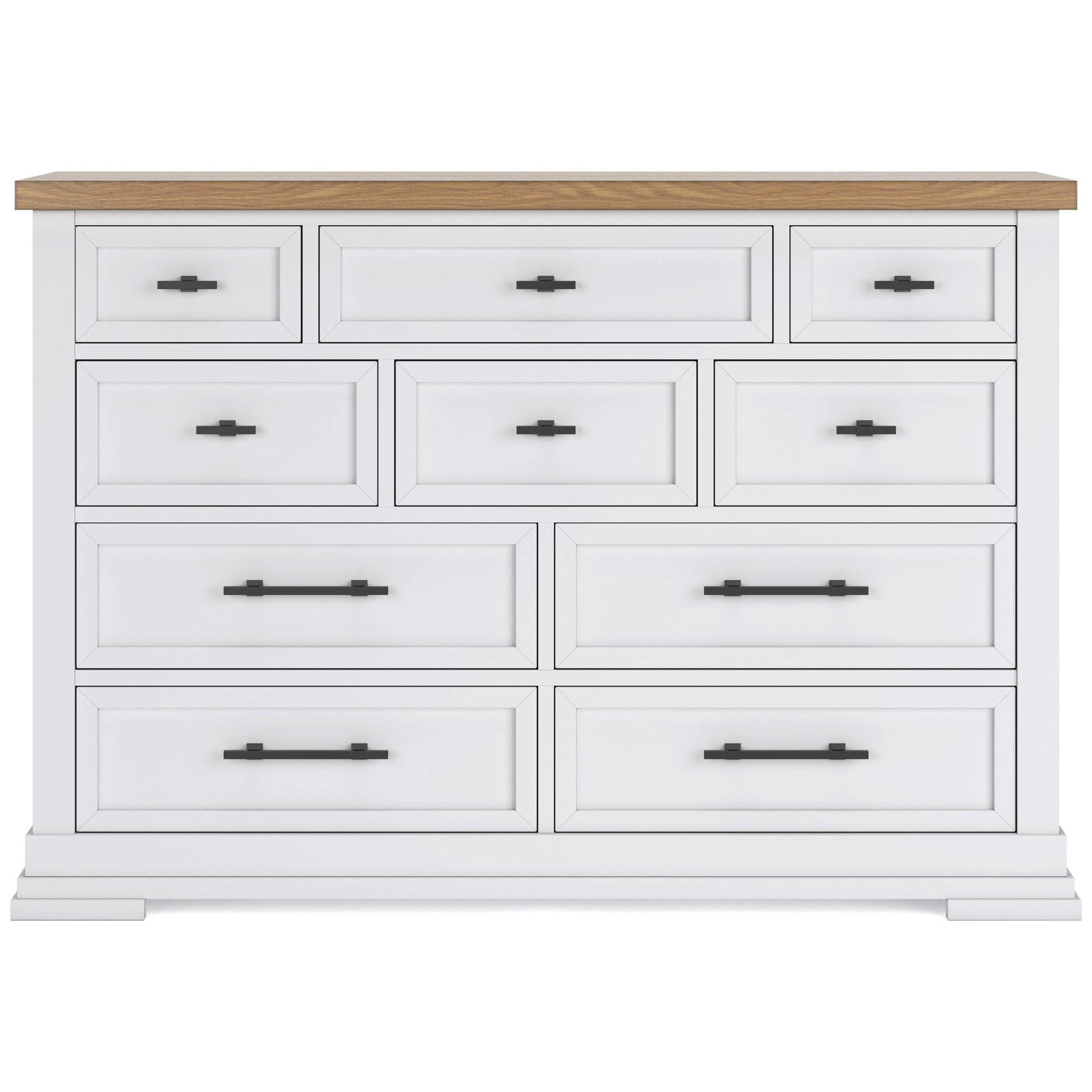 Ashbryn White/Natural Dresser w/ 10 Drawers (Online Special Price) - Ornate Home