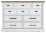 Ashbryn White/Natural Dresser w/ 10 Drawers (Online Special Price) - Ornate Home