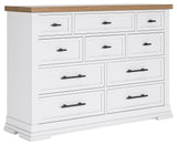 Ashbryn White/Natural Dresser w/ 10 Drawers (Online Special Price) - Ornate Home