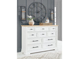 Ashbryn White/Natural Dresser w/ 10 Drawers - Ornate Home