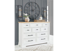 Ashbryn White/Natural Dresser w/ 10 Drawers - Ornate Home