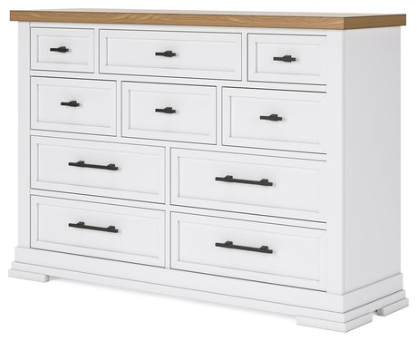 Ashbryn White/Natural Dresser w/ 10 Drawers - Ornate Home