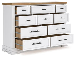 Ashbryn White/Natural Dresser w/ 10 Drawers - Ornate Home