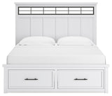 Ashbryn White/Natural King Panel Bedroom Set with Dresser, Mirror and 2 Nightstands (Online Special Price) - Ornate Home