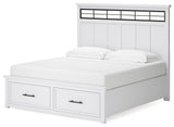Ashbryn White/Natural King Panel Bedroom Set with Dresser, Mirror and 2 Nightstands (Online Special Price) - Ornate Home