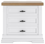 Ashbryn White/Natural King Panel Bedroom Set with Dresser, Mirror and 2 Nightstands (Online Special Price) - Ornate Home