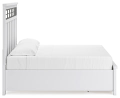 Ashbryn White/Natural King Panel Bedroom Set with Dresser, Mirror and 2 Nightstands - Ornate Home