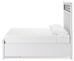 Ashbryn White/Natural King Panel Bedroom Set with Dresser, Mirror and 2 Nightstands - Ornate Home