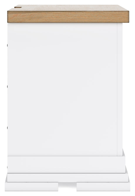 Ashbryn White/Natural King Panel Bedroom Set with Dresser, Mirror and 2 Nightstands - Ornate Home