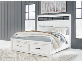 Ashbryn White/Natural King Panel Storage Bed - Ornate Home