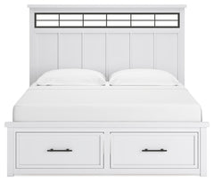 Ashbryn White/Natural King Panel Storage Bed - Ornate Home